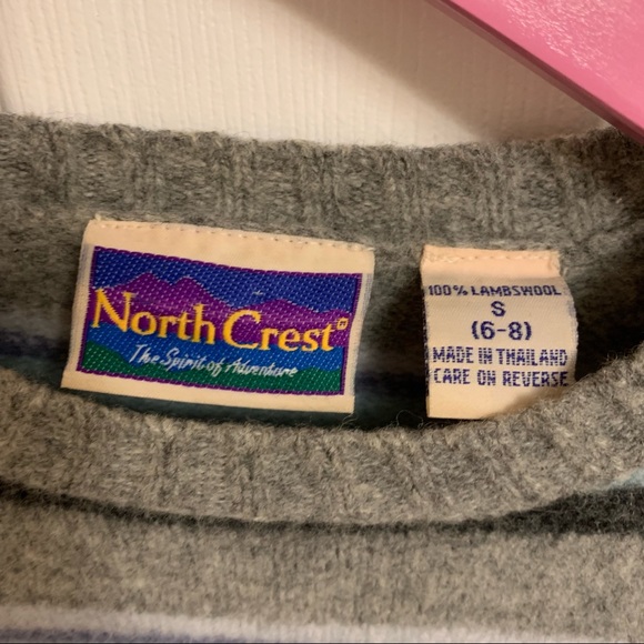 Vintage North Crest Lambswool Crewneck Sweater Stripped Size Small - Picture 3 of 5